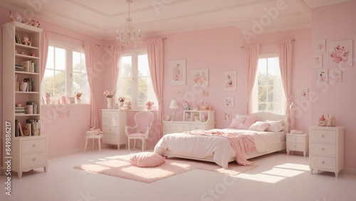 interior of a prink bedroom