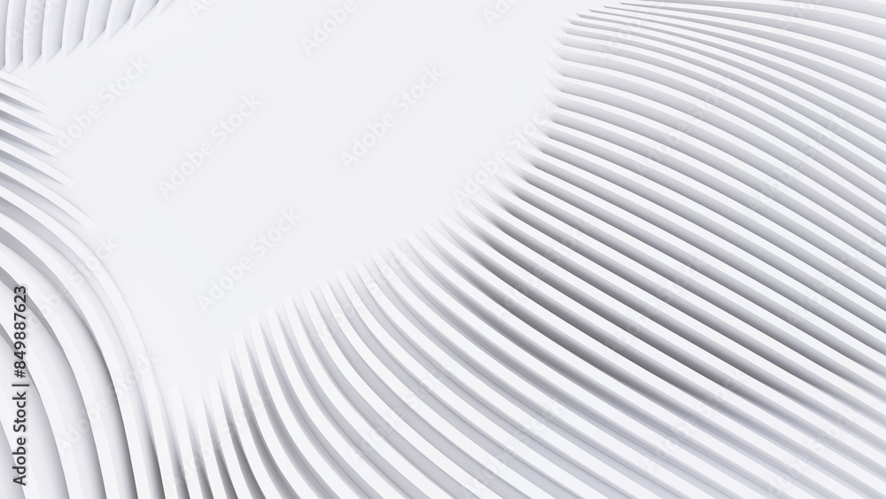 Naklejka premium Abstract Curved Shapes. White Circular Background.