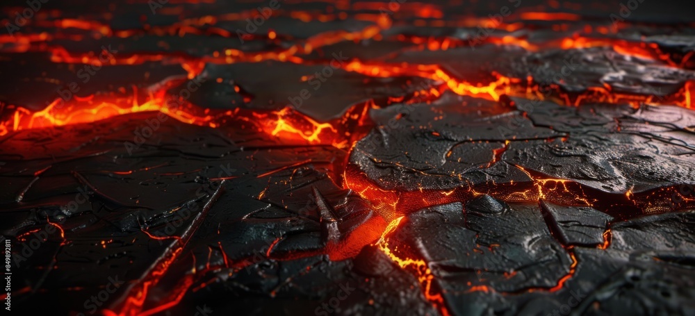 Molten Lava Flowing Through Cracked Earth Molten Lava Flowing Through Cracked Earth