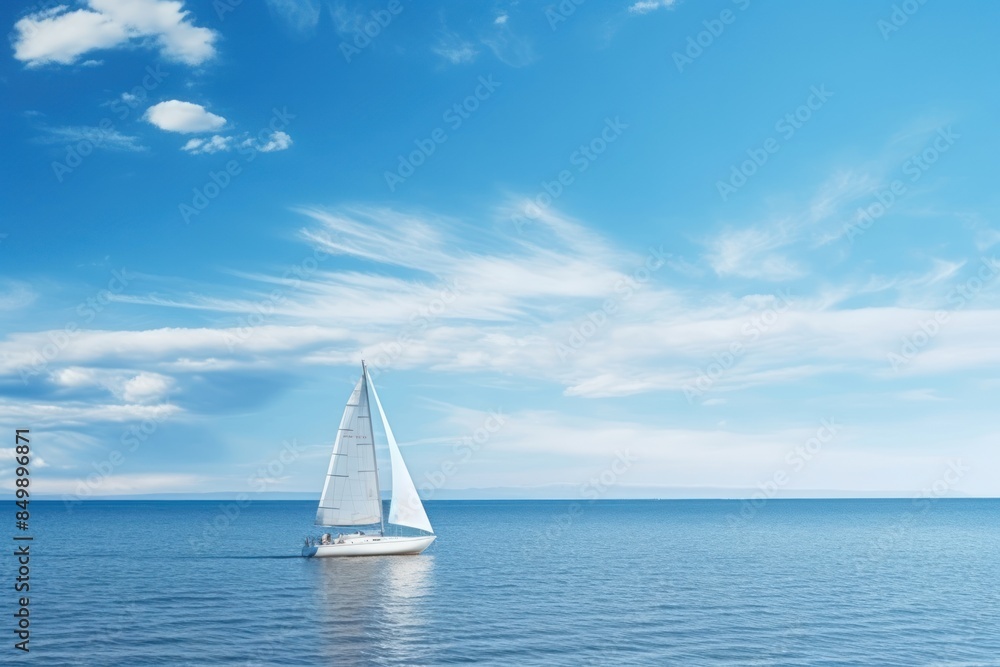 Obraz premium Seascape seascape sailboat outdoors.