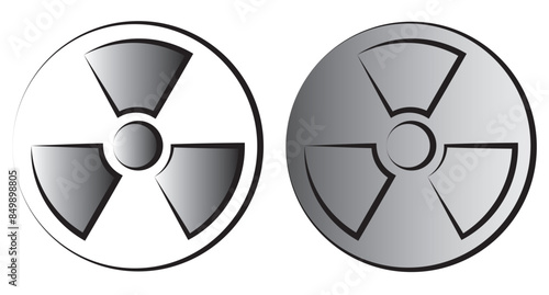 Nuclear material sign, symbol, silhouette. Radiation Hazard Sign, icon, symbol. Radioactive  Nuclear, danger and warning  icon, vector, symbol. Vector Illustration.