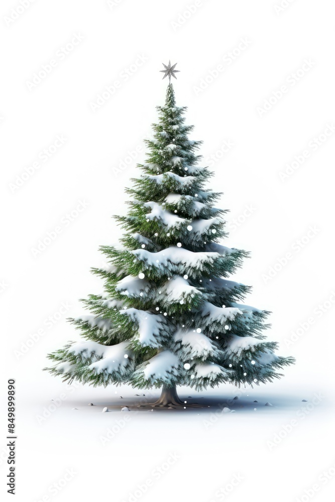 Fototapeta premium Christmas tree plant white.