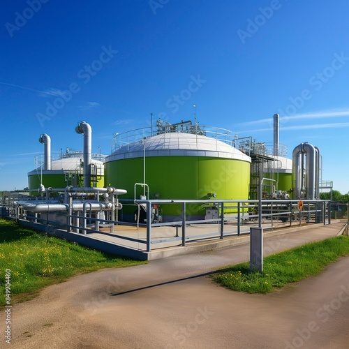 photo of a biogas facility producing renewable energy.
