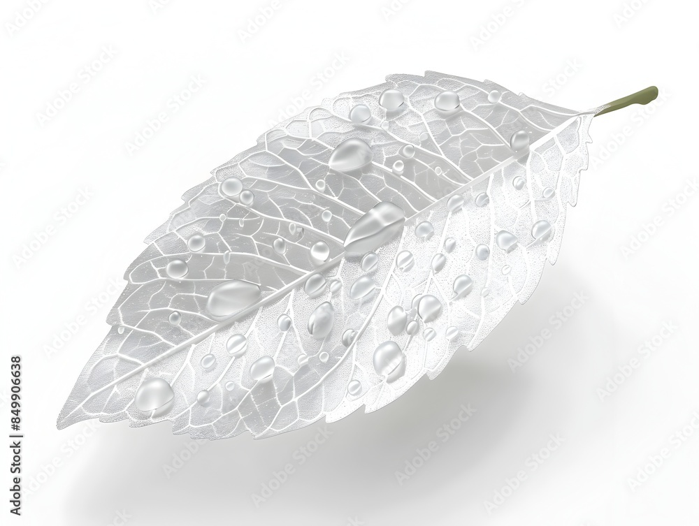 Dew Shaped Leaf on Clean White Background Dew Shaped Leaf on Clean White Background