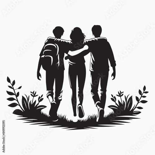 friendship day silhouette illustration 