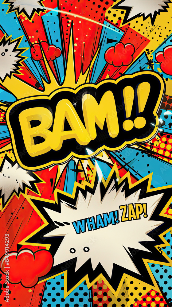 Dynamic comic illustration with