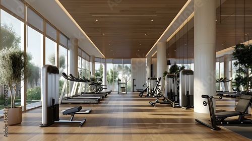 Sleek and Durable Workout Area Equipped with Steel Fitness Machinery for Strength and Wellness photo