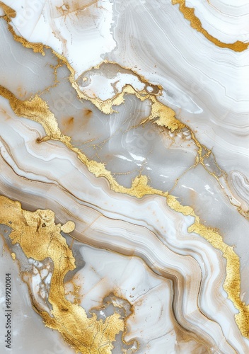 Abstract pastel white and beige marble texture with gold details. Luxury pattern background texture.