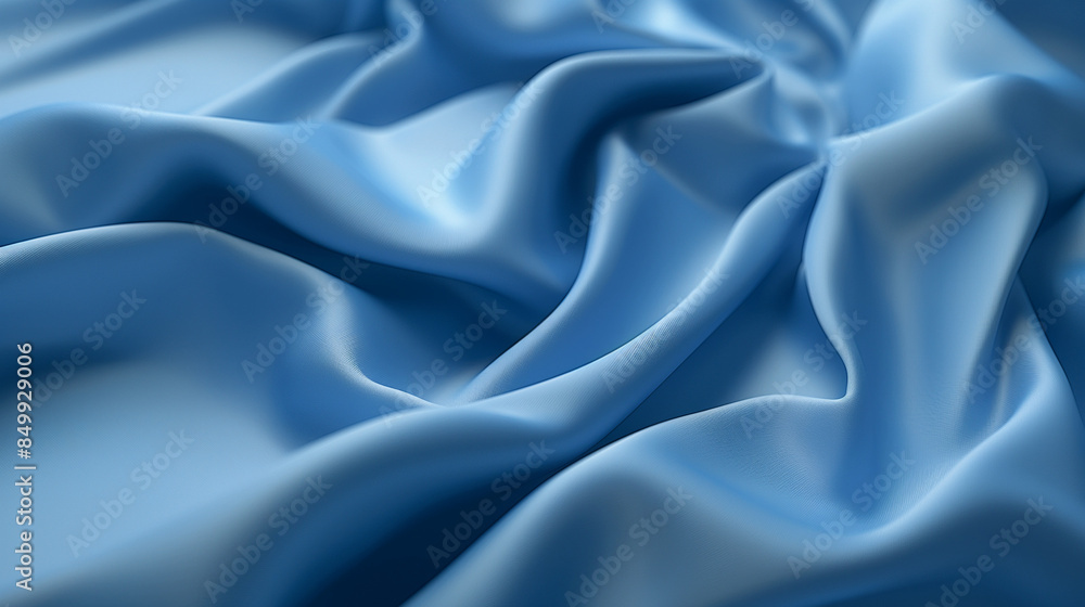 Obraz premium blue silk background, Close-up of a smooth blue background