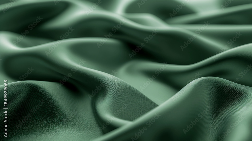 Fototapeta premium green silk fabric, Close-up of a smooth green background