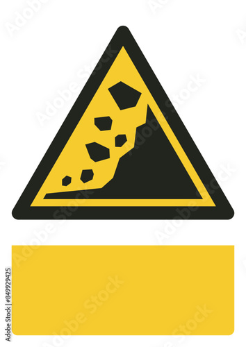 ISO warning safety signs_warning ; landslide zone your custom message here portrait size a4/a3/a2/a1	
