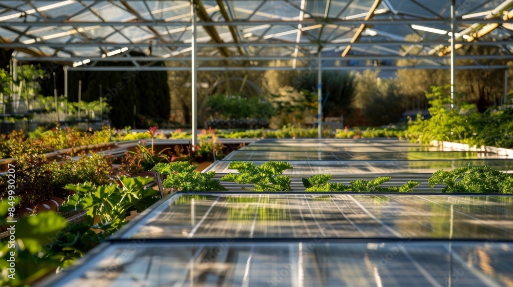 Obraz premium The greenhouses unwavering commitment to sustainability is evident in every aspect from its solar panels to recycled water usage.