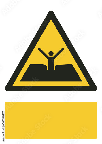 ISO warning safety signs_warning ; quicksand or mud-deep mud or silt your custom message here portrait size a4/a3/a2/a1	
