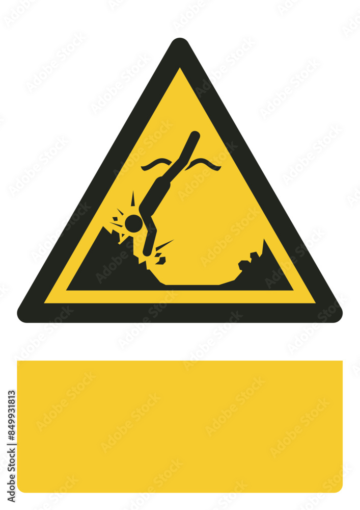 ISO warning safety signs_warning ; submerged object your custom message here portrait size a4/a3/a2/a1	
