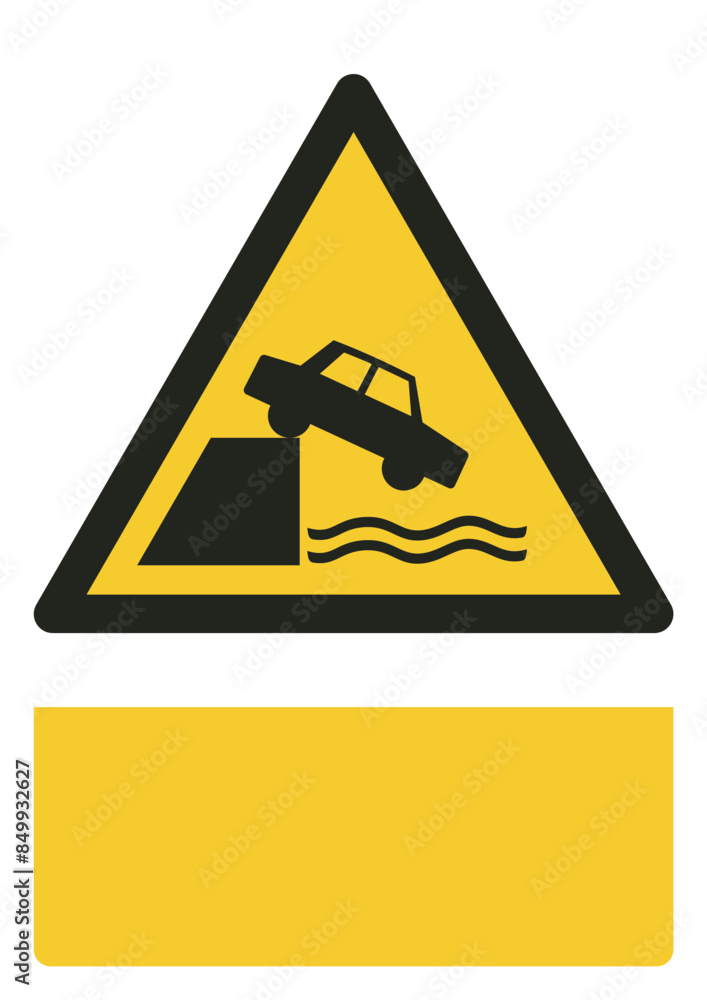 ISO warning safety signs_warning ; unprotected edge your custom message here portrait size a4/a3/a2/a1	
