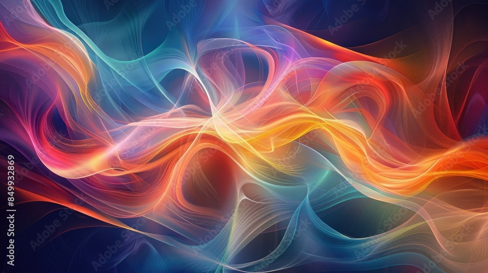 with flowing curves and vibrant colors on a digital canvas with flowing curves and vibrant colors on a digital canvas