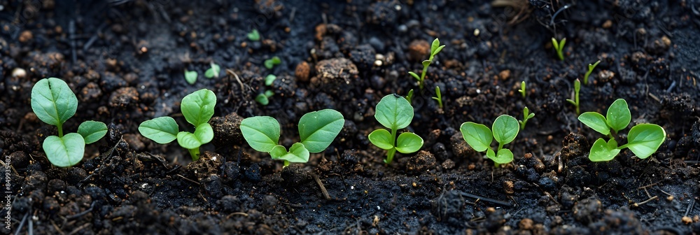 Small plants growing in soil Small plants growing in soil