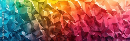 Colorful Triangular Patterned Background: Abstract Rainbow Texture with Geometric Triangles for Web Design and Wallpapers