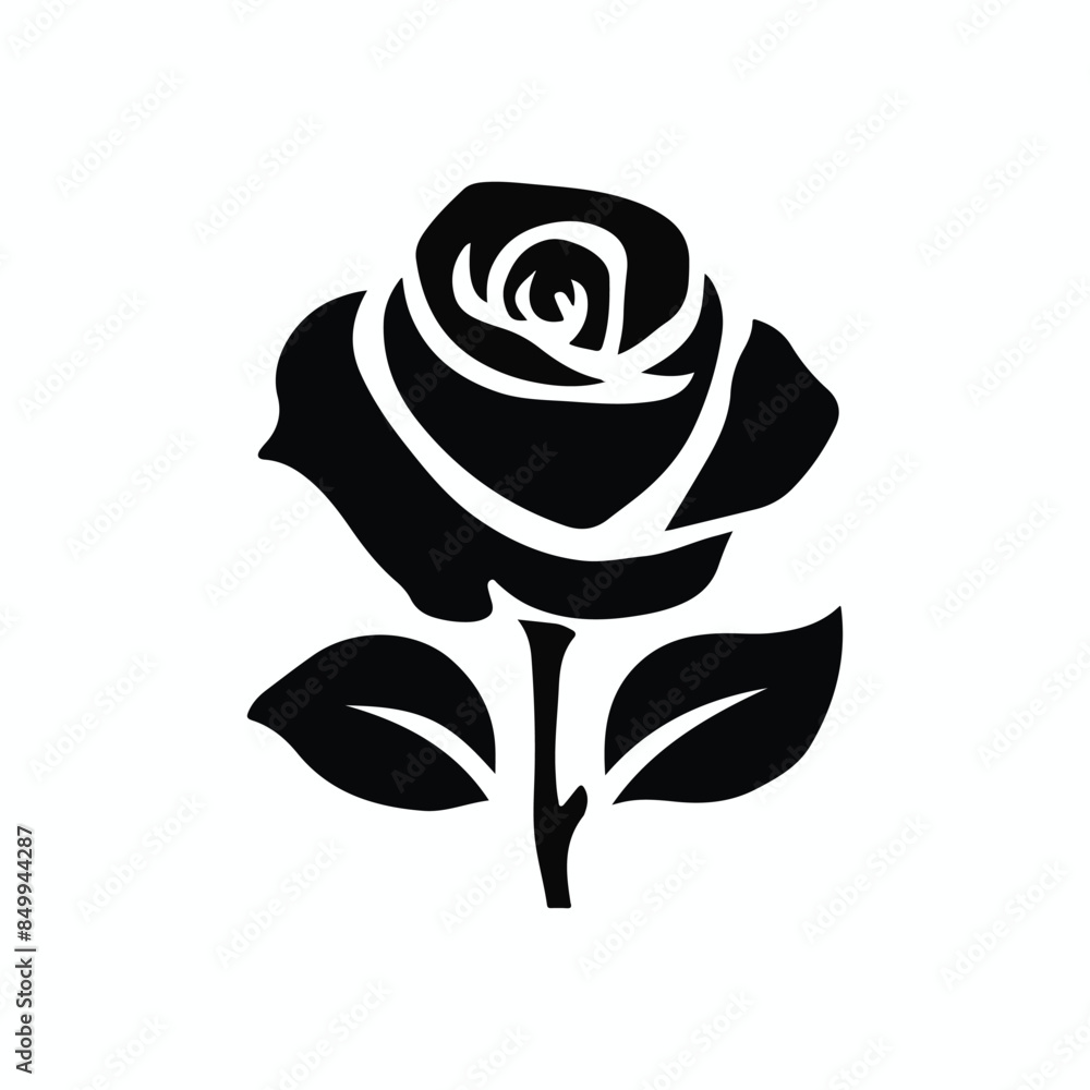 Rose icon silhouette vector Rose icon silhouette vector