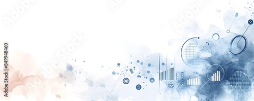 A white background with blue and red swirls and circles