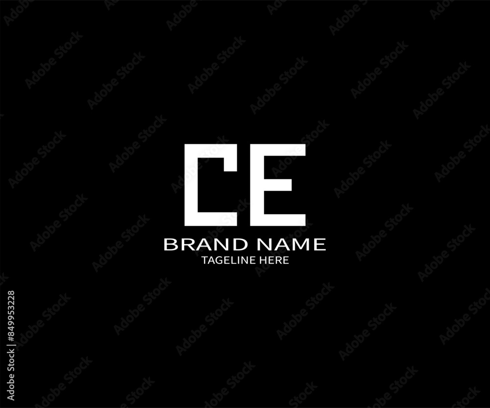 Obraz premium CE LETTER LOGO Design ONE BLACK BACKGROUND