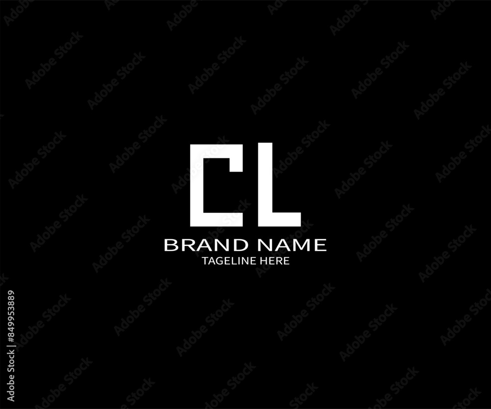 Fototapeta premium CL LETTER LOGO Design ONE BLACK BACKGROUND