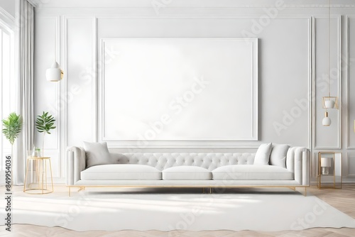 modern interior with white sofa