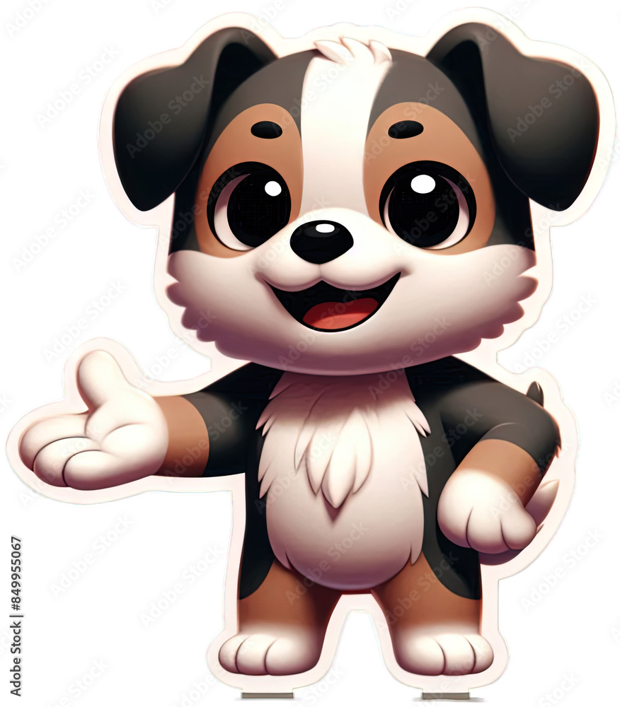 Fototapeta premium A dog happy to intro something to you