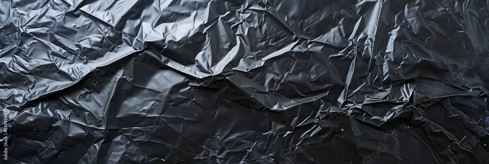 Wrinkled plastic wrap texture on a black background Wrinkled plastic wrap texture on a black background