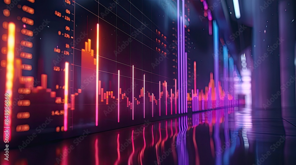 chart with dynamic animations showing impressive sales figures on a modern display screen chart with dynamic animations showing impressive sales figures on a modern display screen