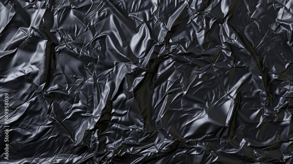Wrinkled plastic wrap texture on a black background Wrinkled plastic wrap texture on a black background