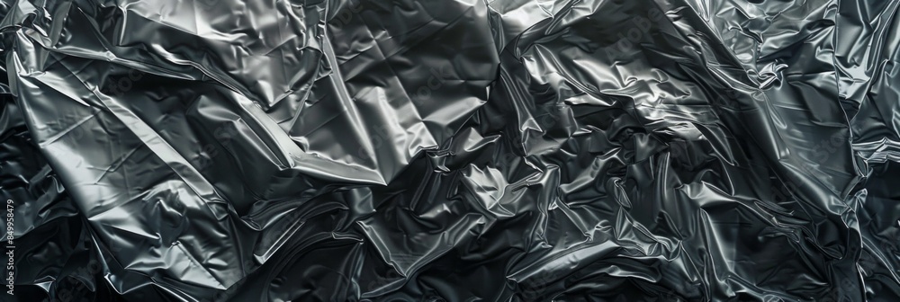 Wrinkled plastic wrap texture on a black background Wrinkled plastic wrap texture on a black background