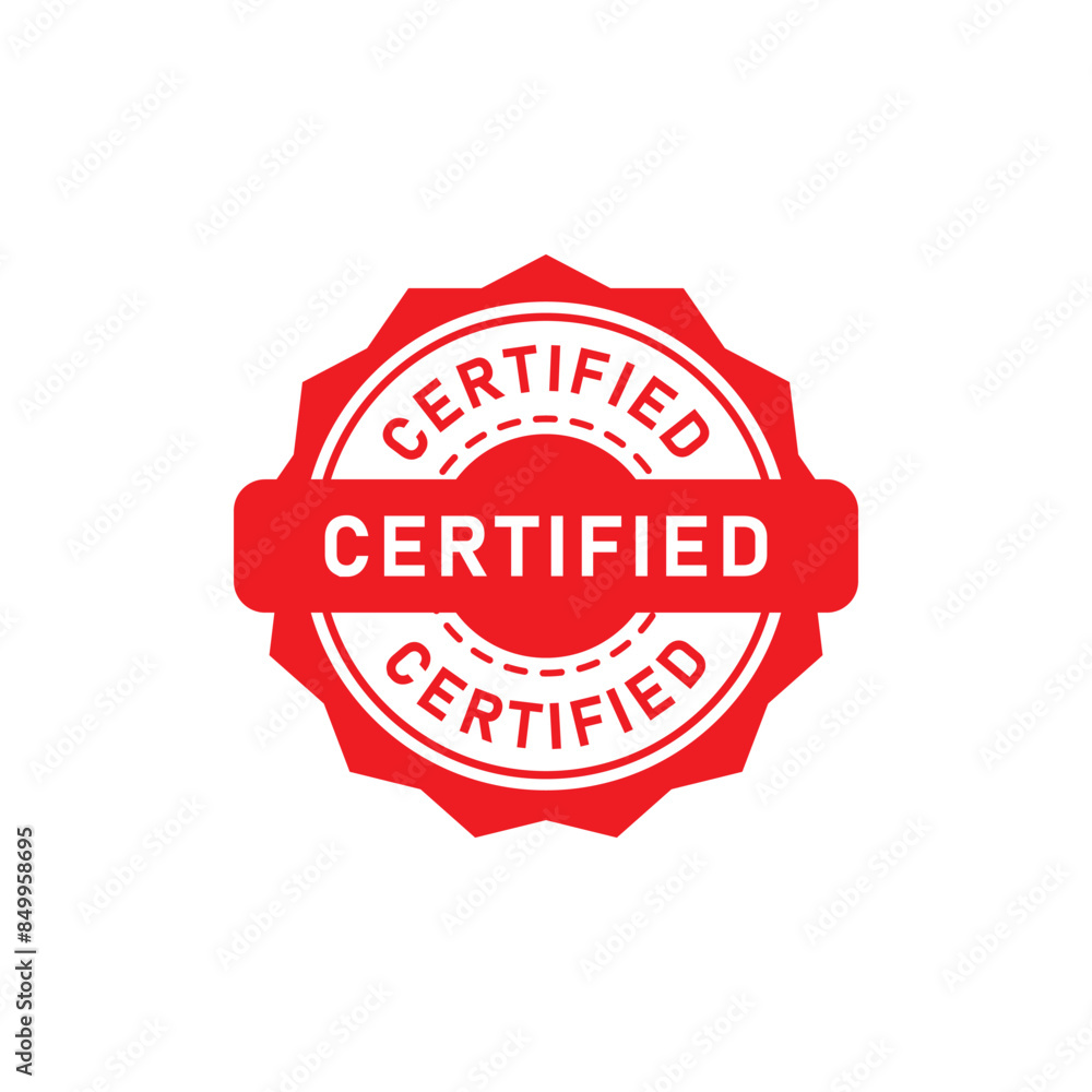 Red Certified isolated rubber stamp sticker seal Red Certified isolated rubber stamp sticker seal
