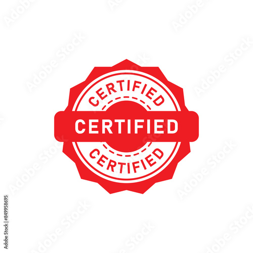 Red Certified isolated rubber stamp sticker seal