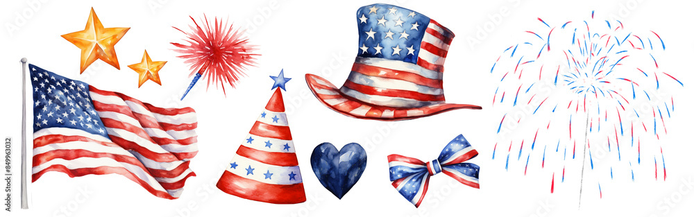 4th of july watercolor set 4th of july watercolor set
