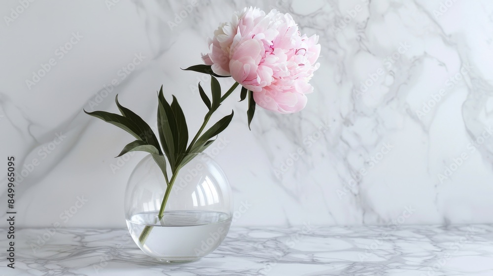 A single peony in a minimalist glass vase, set on a marble countertop, showcasing simplicity and elegance. --ar 16:9 --style raw Job ID: f0a7b6f8-8f8b-46bd-9319-51d2efa8c889 A single peony in a minimalist glass vase, set on a marble countertop, showcasing simplicity and elegance. --ar 16:9 --style raw Job ID: f0a7b6f8-8f8b-46bd-9319-51d2efa8c889