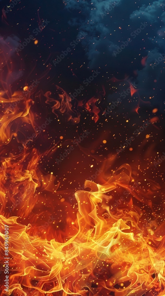 Dynamic Fire Element Igniting Serene Nature. Heat and Energy concept Dynamic Fire Element Igniting Serene Nature. Heat and Energy concept