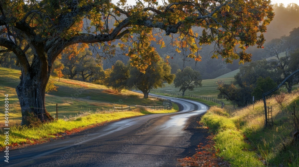 Obraz premium Scenic autumn beauty on countryside drives and nature escapes by picturesque roads