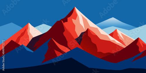 Majestic mountain range against a sky with colorful peaks. sky backdrop for a stunning mountain range with hues.