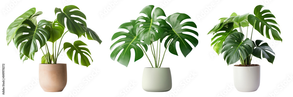 Monstera in pots houseplant set Monstera in pots houseplant set