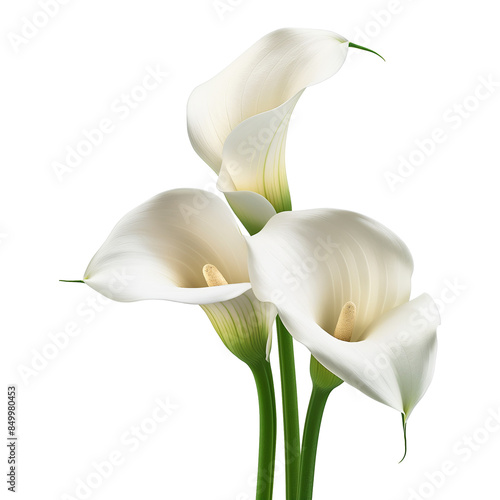 Callas flower isolated on transparent background.