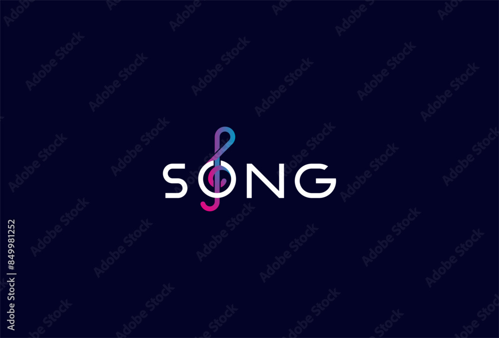 Song Logo, letter O with musical note icon combination in text Song typography logo, vector illustration Song Logo, letter O with musical note icon combination in text Song typography logo, vector illustration
