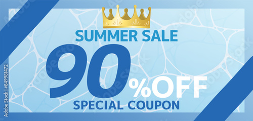 サマーセールクーポンバナーのベクターイラスト