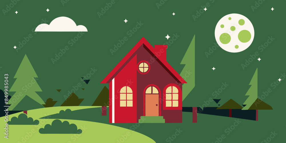 A house basks in the ethereal beauty of a star-filled sky, painting a mesmerizing evening scene that is truly picturesque. A house basks in the ethereal beauty of a star-filled sky, painting a mesmerizing evening scene that is truly picturesque.