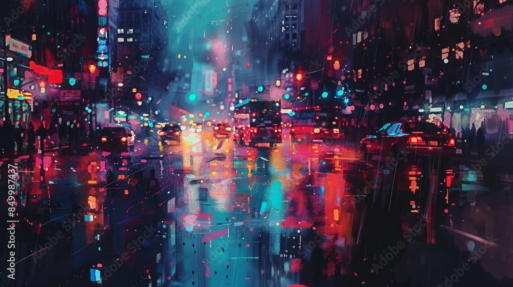 Vibrant city vibes and urban aesthetics enhanced by the mesmerizing glow of city lights Vibrant city vibes and urban aesthetics enhanced by the mesmerizing glow of city lights