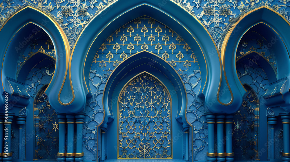 Obraz premium An islamic style ornate decorative archway door background