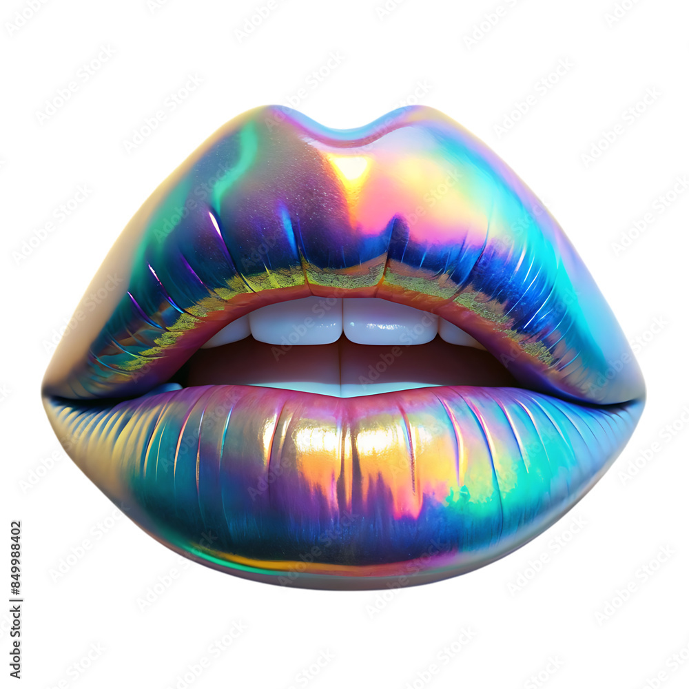 holographic chrome metal lips transparent background holographic chrome metal lips transparent background