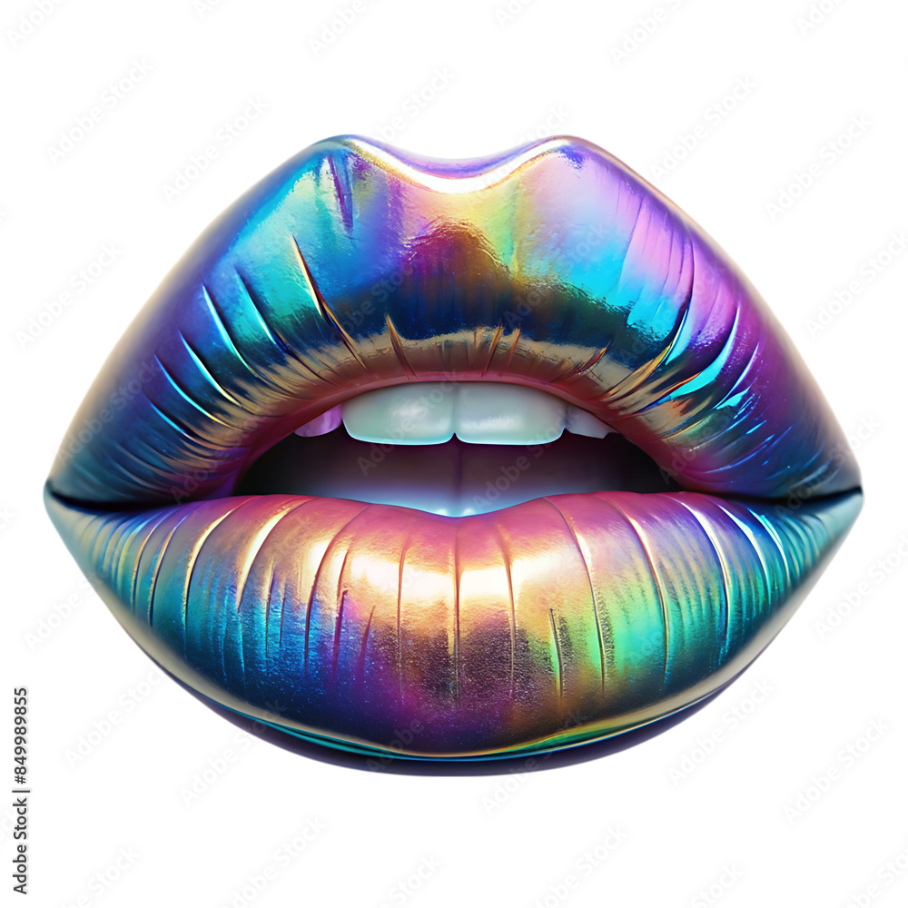 holographic chrome metal lips transparent background holographic chrome metal lips transparent background