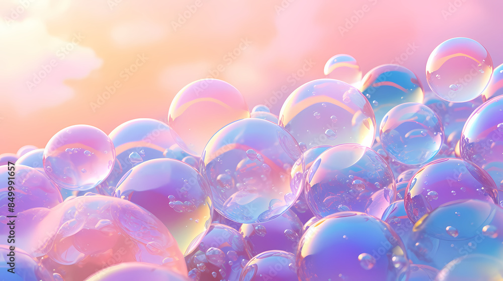 Colorful soap bubbles floating in the air Colorful soap bubbles floating in the air