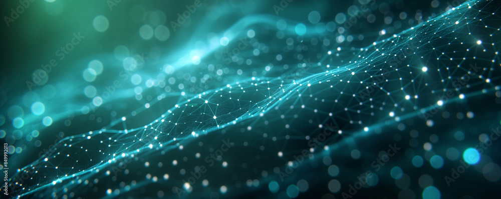 Enchanting visual of a glowing network wave with vibrant blue hues Enchanting visual of a glowing network wave with vibrant blue hues